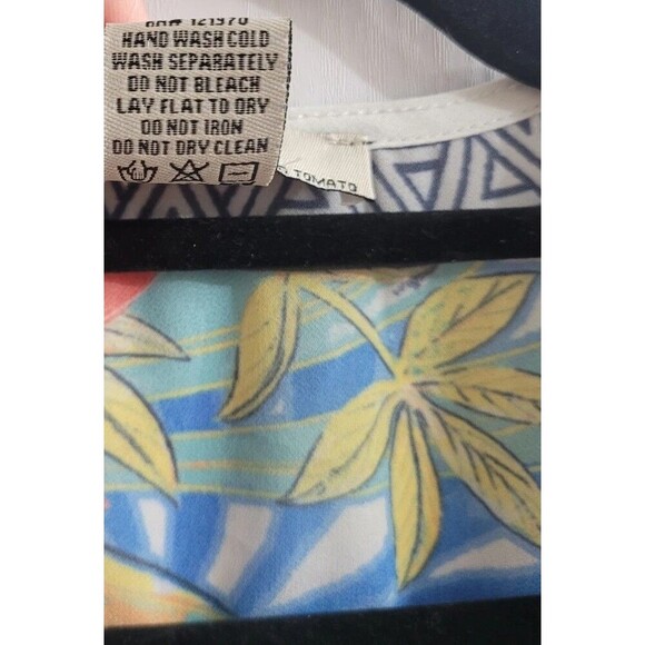 Free Market Tropical Floral Print Kimono Duster Cardigan Size L Vibrant Beach - Picture 3 of 9